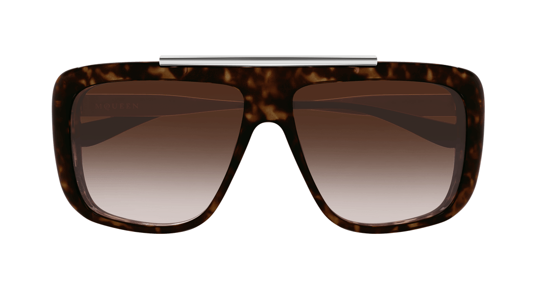 Occhiali da sole alexander mcqueen am0492s 003 havana pilot unisex taglia 60mm - Vista dettagliata