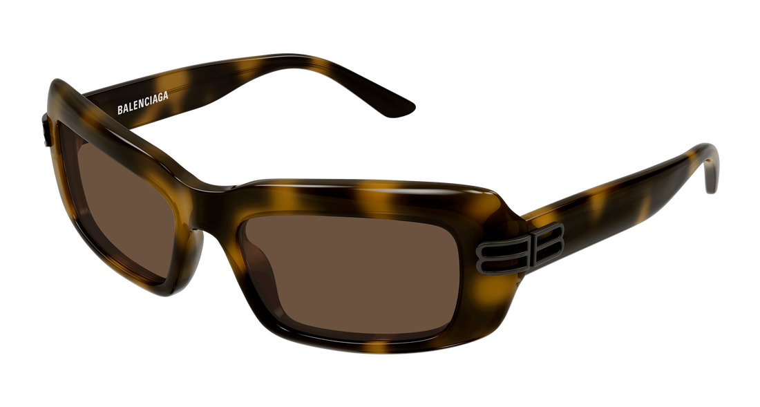 Lunettes de soleil balenciaga bb0432s 006 havana rectangular / squared femenino taille 57mm - Vue principale