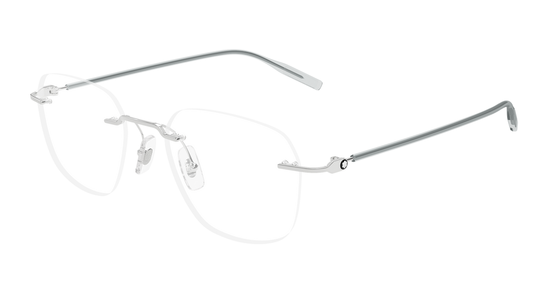 Occhiali da vista montblanc mb0430o 004 plateado round/oval/panthos masculino taglia 51mm - Vista principale