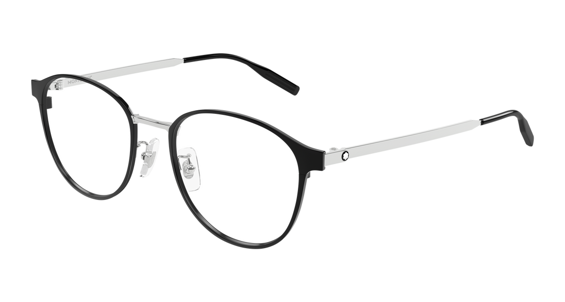 Óculos graduados montblanc mb0447oa 005 negro round/oval/panthos masculino tamanho 54mm - Vista principal