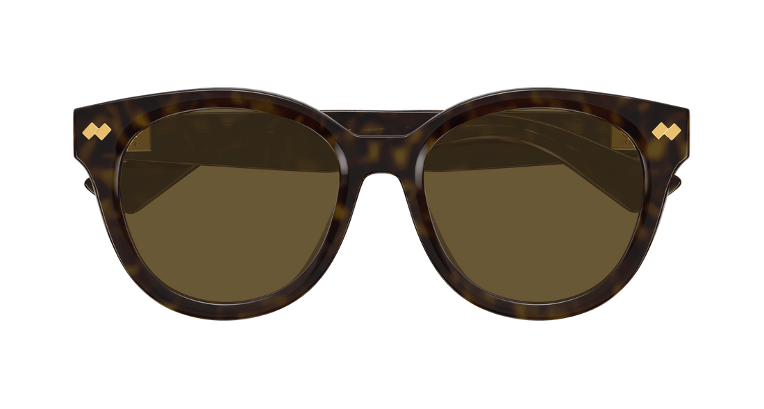 Óculos de sol bottega veneta bv1352sk 002 havana round femenino tamanho 55mm - Vista de detalhe