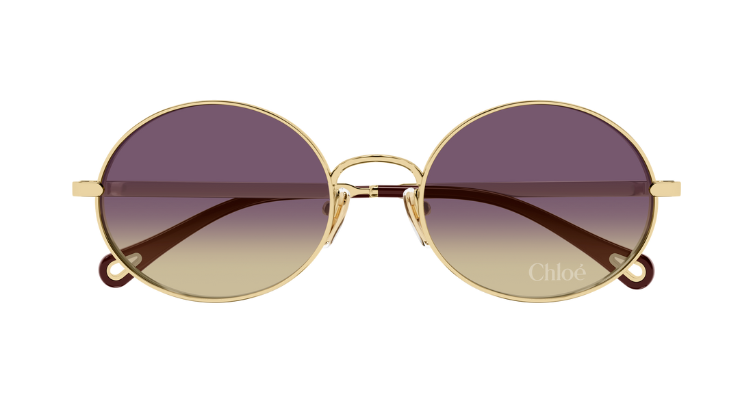 Sunglasses chloé ch0326s 001 dorado round/oval/panthos femenino size 55mm - Detailed view