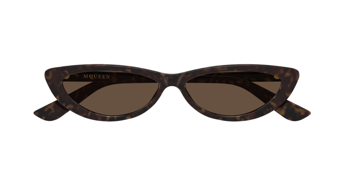 Occhiali da sole alexander mcqueen am0535s 002 havana round/oval/panthos femenino taglia 58mm - Vista dettagliata