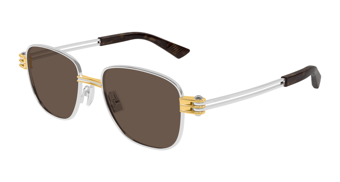 Óculos de sol bottega veneta bv1380s 001 plateado square unisex tamanho 51mm - Vista principal