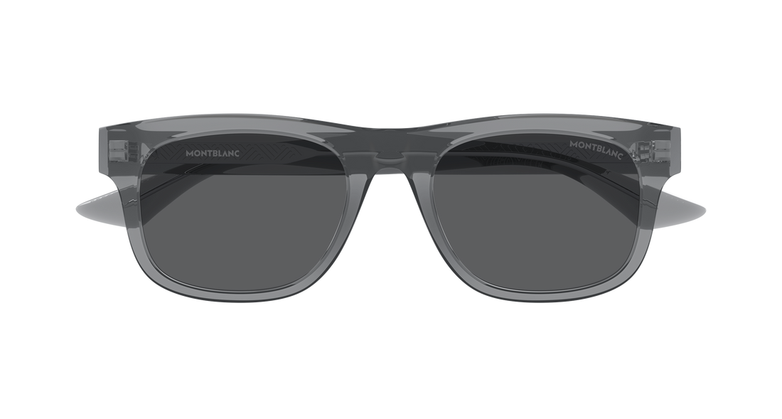 Zonnebrillen montblanc mb0421s 005 gris rectangular / squared masculino maat 53mm - Detailaanzicht