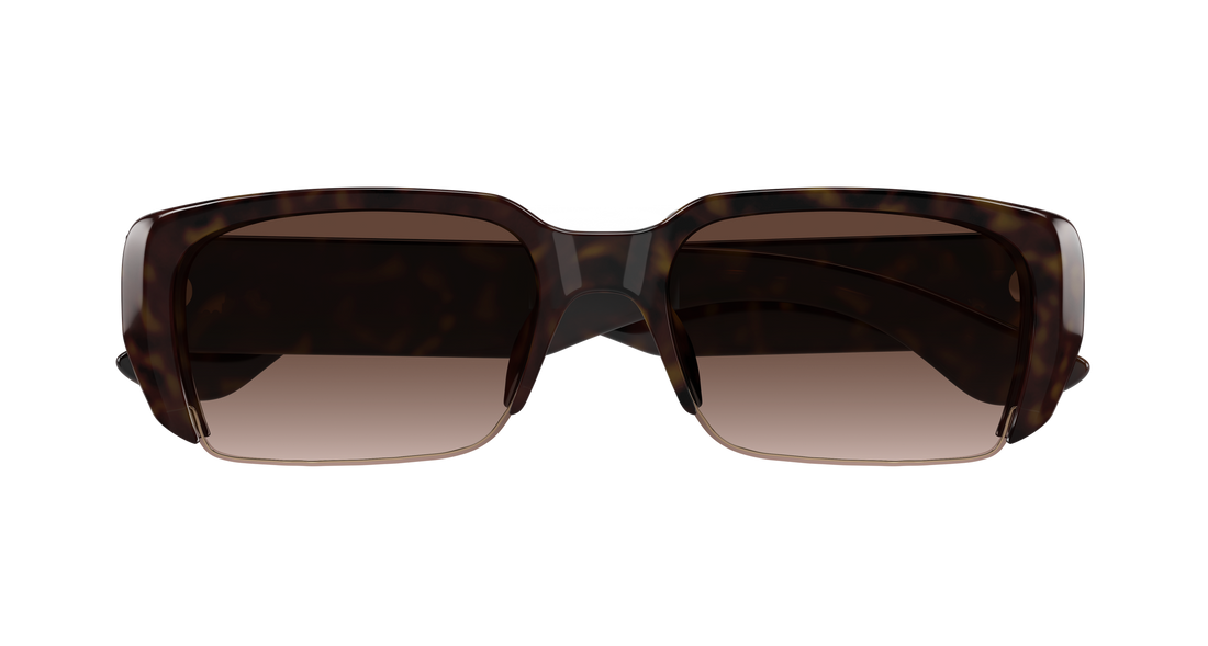 Occhiali da sole alexander mcqueen am0532s 002 havana rectangular / squared unisex taglia 56mm - Vista dettagliata