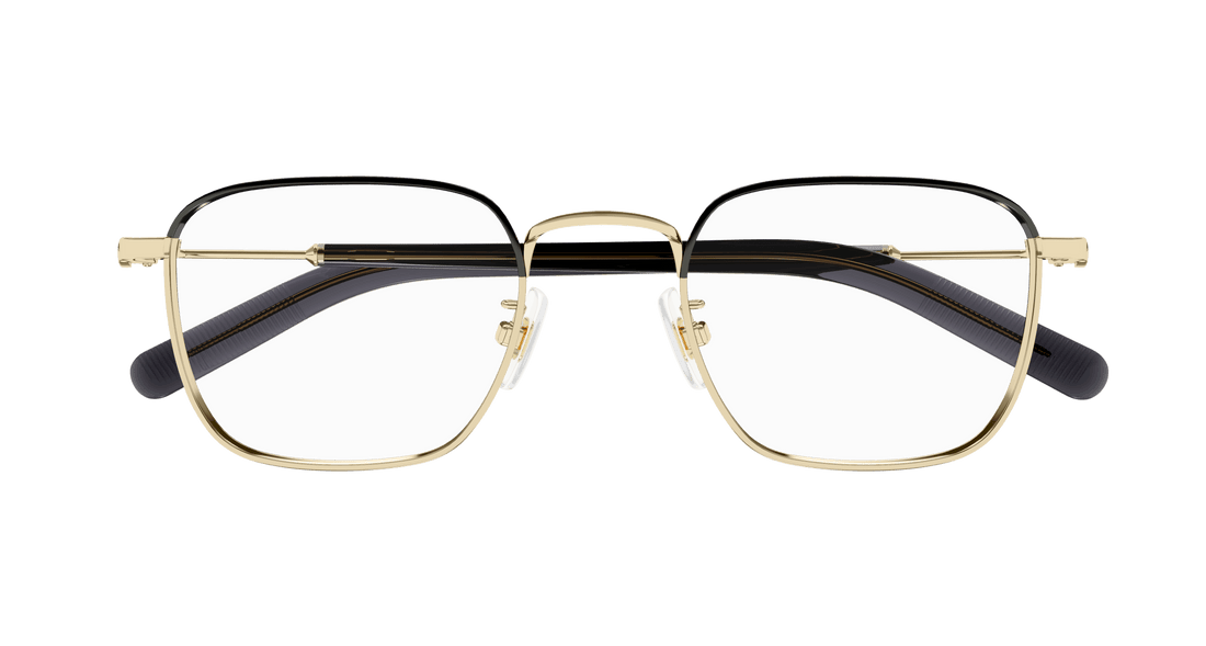 Óculos graduados montblanc mb0389o 008 dorado square masculino tamanho 52mm - Vista de detalhe