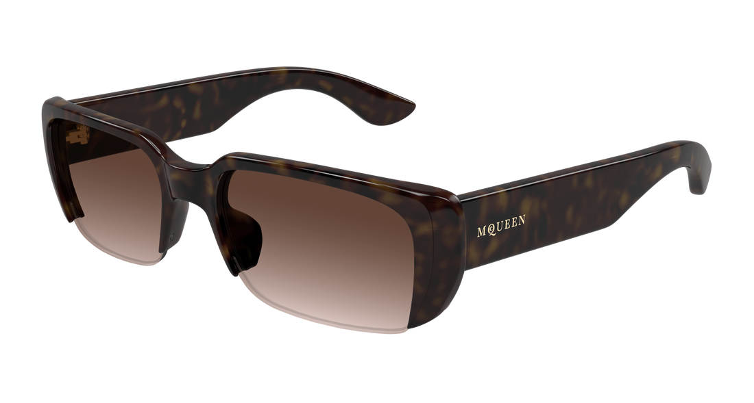 Occhiali da sole alexander mcqueen am0532s 002 havana rectangular / squared unisex taglia 56mm - Vista principale