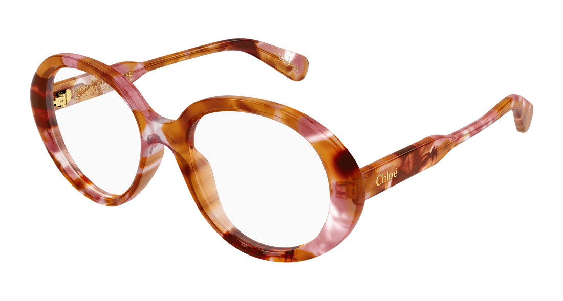 Lunettes de vue chloé ch0221o 007 havana round/oval/panthos femenino taille 53mm - Vue principale