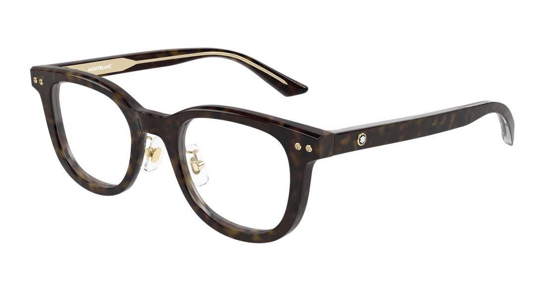 Occhiali da vista montblanc mb0450oj 007 havana round/oval/panthos masculino taglia 53mm - Vista principale