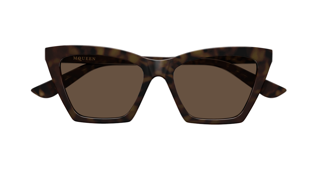 Occhiali da sole alexander mcqueen am0536s 002 havana cat eye femenino taglia 54mm - Vista dettagliata