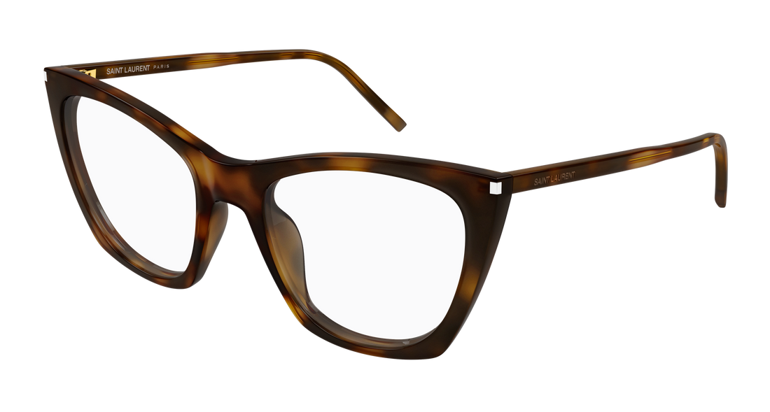 Óculos graduados saint laurent sl 214 kate thin opt 003 havana cat eye femenino tamanho 55mm - Vista principal
