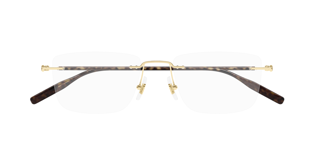 Gafas graduadas montblanc mb0431o 003 dorado rectangular / squared masculino talla 53mm - Vista de detalle
