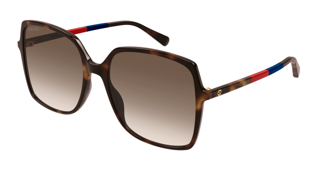 Óculos de sol gucci gg0544s 008 havana square femenino tamanho 57mm - Vista principal