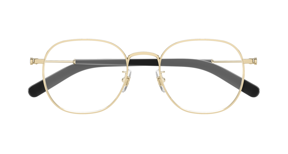 Gafas graduadas montblanc mb0425oa 001 dorado rectangular / squared masculino talla 52mm - Vista de detalle