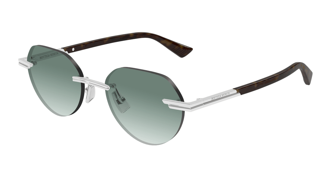 Óculos de sol bottega veneta bv1379s 002 plateado round masculino tamanho 51mm - Vista principal