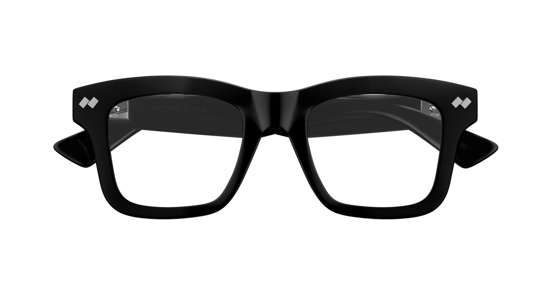 Óculos graduados bottega veneta bv1353o 005 negro square femenino tamanho 51mm - Vista de detalhe
