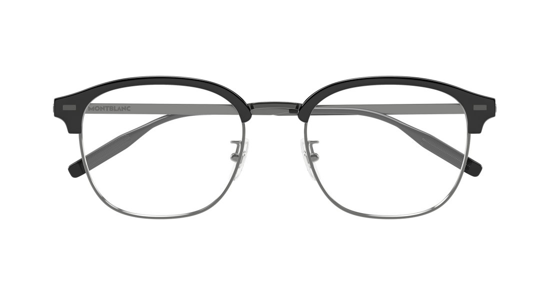 Occhiali da vista montblanc mb0446oa 001 plateado round/oval/panthos masculino taglia 54mm - Vista dettagliata