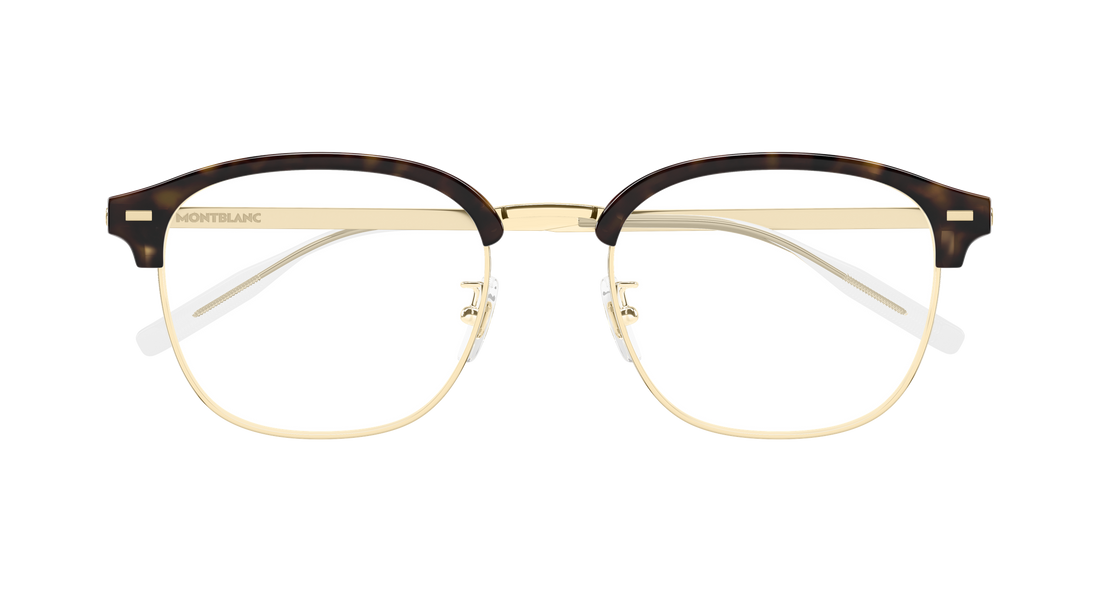 Óculos graduados montblanc mb0446oa 004 dorado round/oval/panthos masculino tamanho 54mm - Vista de detalhe