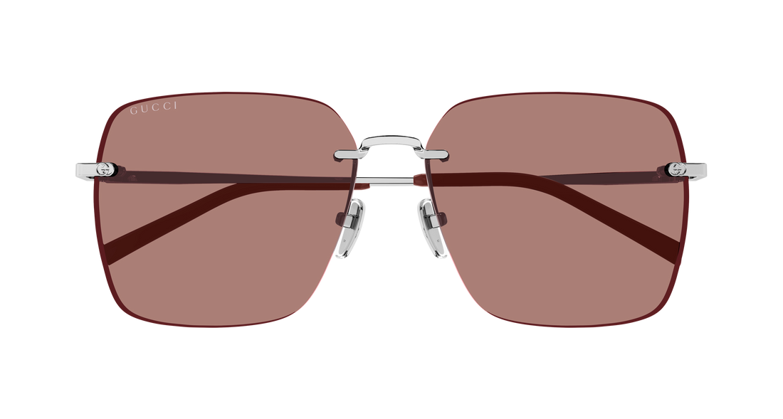 Óculos de sol gucci gg1955sa 003 plateado rectangular / squared femenino tamanho 60mm - Vista de detalhe