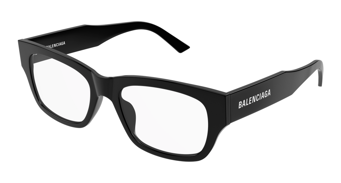 Glasögon balenciaga bb0450o 001 negro rectangular / squared masculino storlek 54mm - Huvudvy