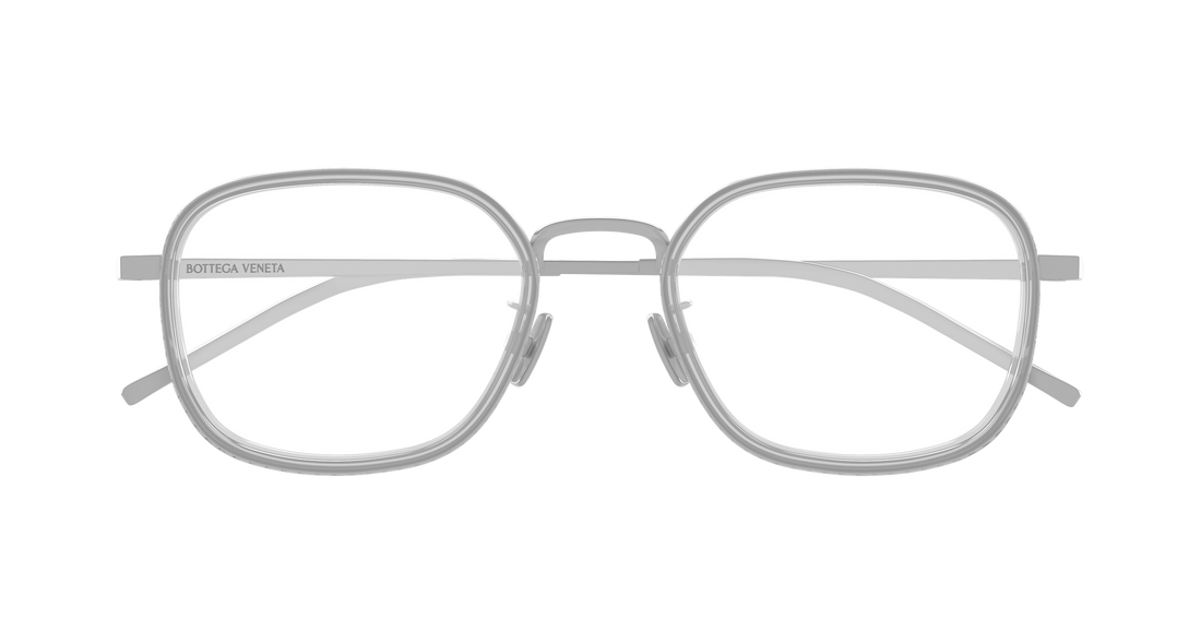 Óculos graduados bottega veneta bv1427oa 004 plateado rectangular / squared unisex tamanho 52mm - Vista de detalhe