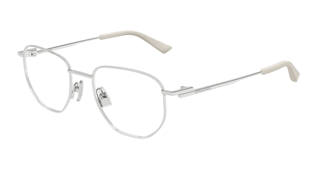 Gafas graduadas bottega veneta bv1301o 005 plateado round unisex talla 52mm - Vista principal