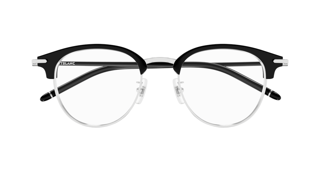 Prescription glasses montblanc mb0408o 001 plateado square masculino size 49mm - Detailed view