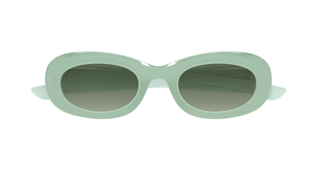 Occhiali da sole alexander mcqueen am0527s 004 verde round/oval/panthos femenino taglia 51mm - Vista dettagliata