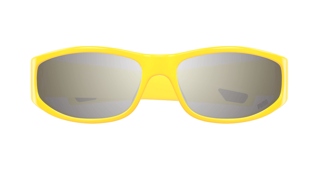 Sunglasses puma pu0483s 004 amarillo round masculino size 65mm - Detailed view