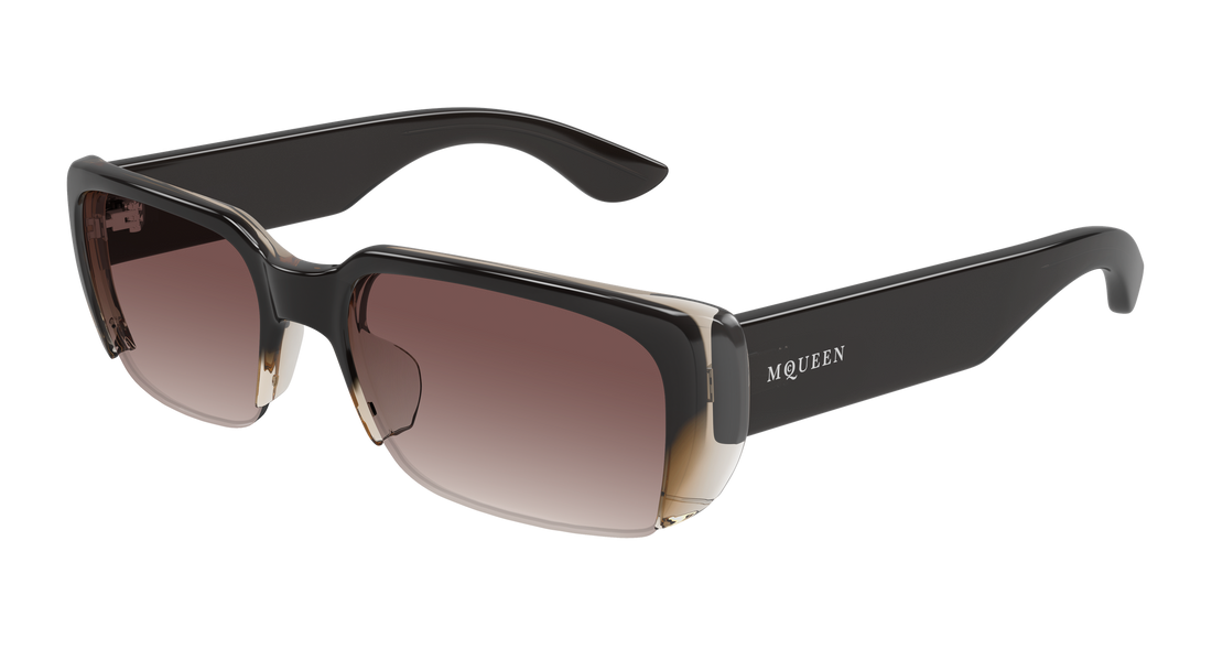 Occhiali da sole alexander mcqueen am0532s 004 marron rectangular / squared unisex taglia 56mm - Vista principale