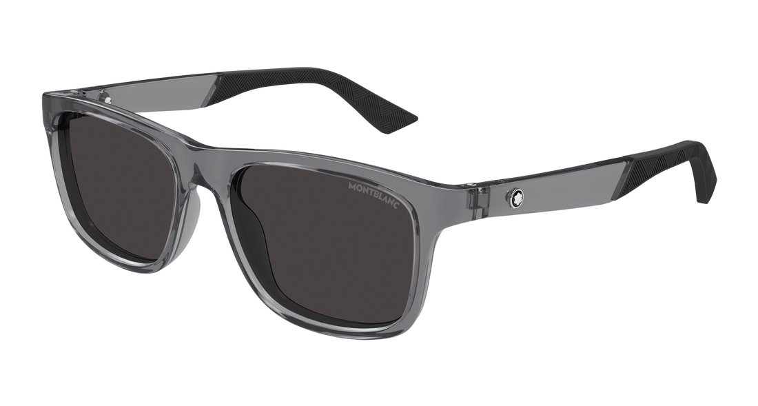 Zonnebrillen montblanc mb0432s 003 gris rectangular / squared masculino maat 55mm - Hoofdaanzicht