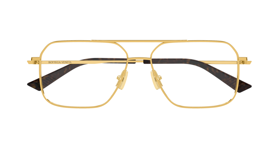 Occhiali da vista bottega veneta bv1384o 001 dorado pilot/navigator masculino taglia 58mm - Vista dettagliata