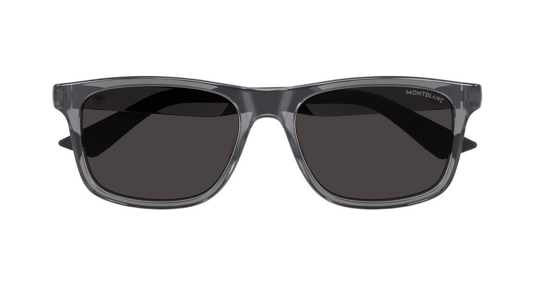 Zonnebrillen montblanc mb0432s 003 gris rectangular / squared masculino maat 55mm - Detailaanzicht
