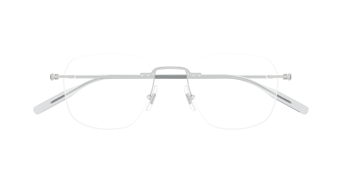 Occhiali da vista montblanc mb0430o 004 plateado round/oval/panthos masculino taglia 51mm - Vista dettagliata