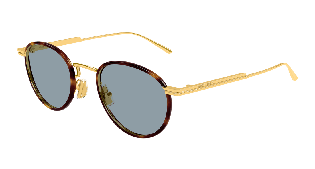 Óculos de sol bottega veneta bv1389s 002 dorado round masculino tamanho 48mm - Vista principal