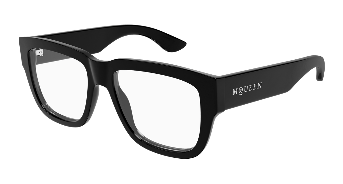 Brillen alexander mcqueen am0510o 001 negro square unisex größe 55mm - Hauptansicht