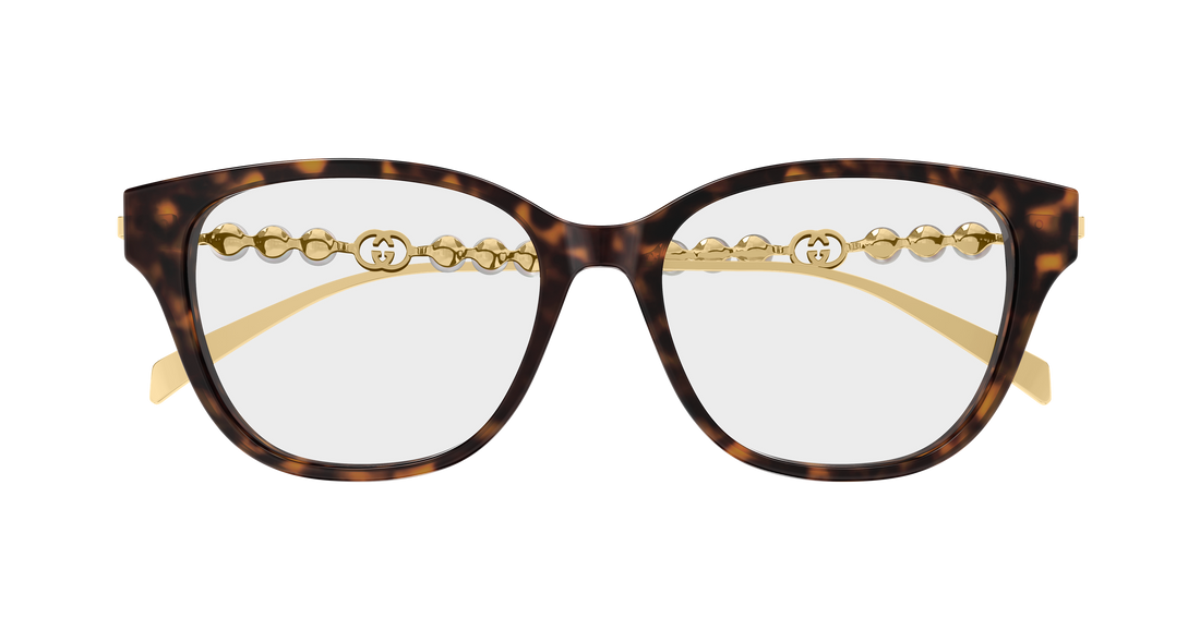 Óculos graduados gucci gg1972oa 003 havana round/oval/panthos femenino tamanho 54mm - Vista de detalhe