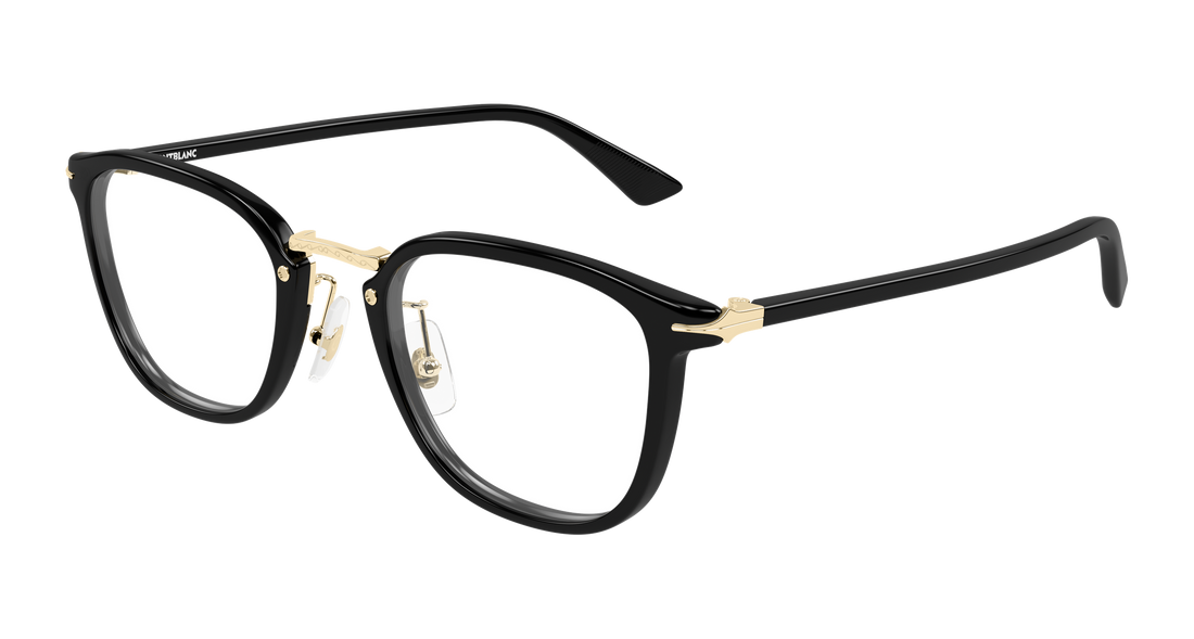 Glasögon montblanc mb0440oa 001 negro round/oval/panthos masculino storlek 50mm - Huvudvy