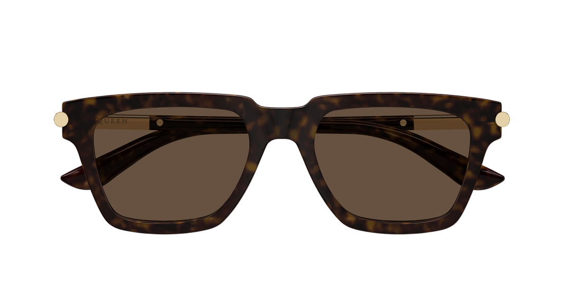 Occhiali da sole alexander mcqueen am0519s 002 havana rectangular / squared masculino taglia 52mm - Vista dettagliata