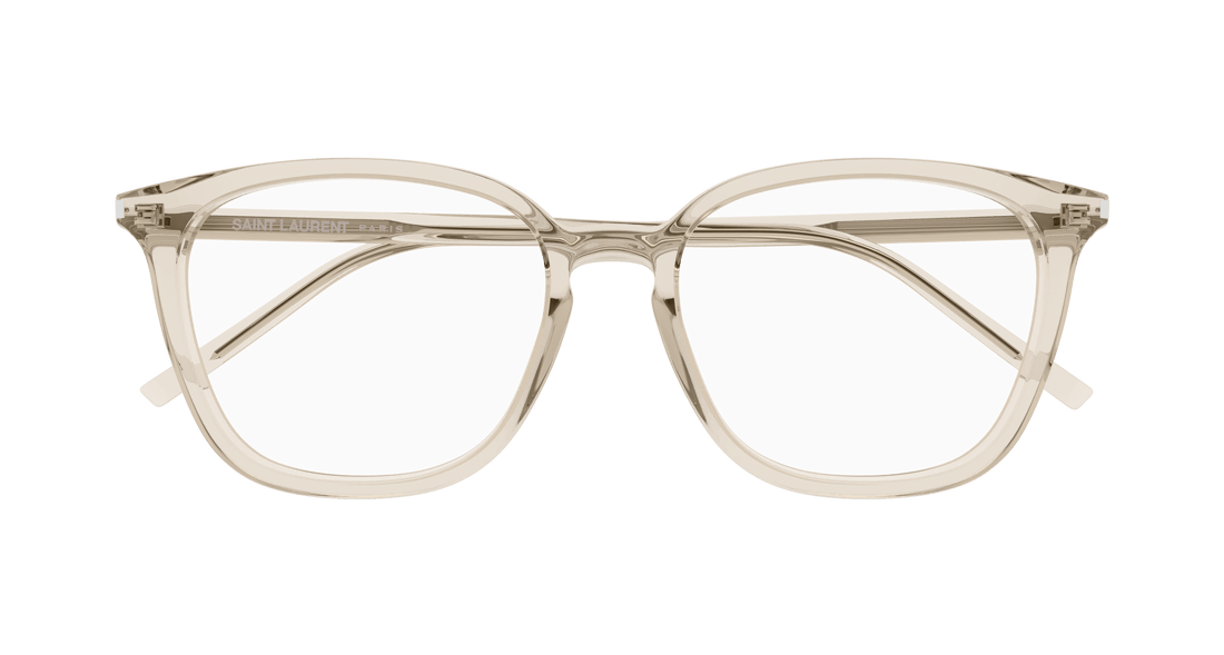 Óculos graduados saint laurent sl 783/f 004 beige round femenino tamanho 54mm - Vista de detalhe