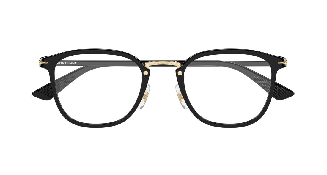 Gafas graduadas montblanc mb0440oa 001 negro round/oval/panthos masculino talla 50mm - Vista de detalle