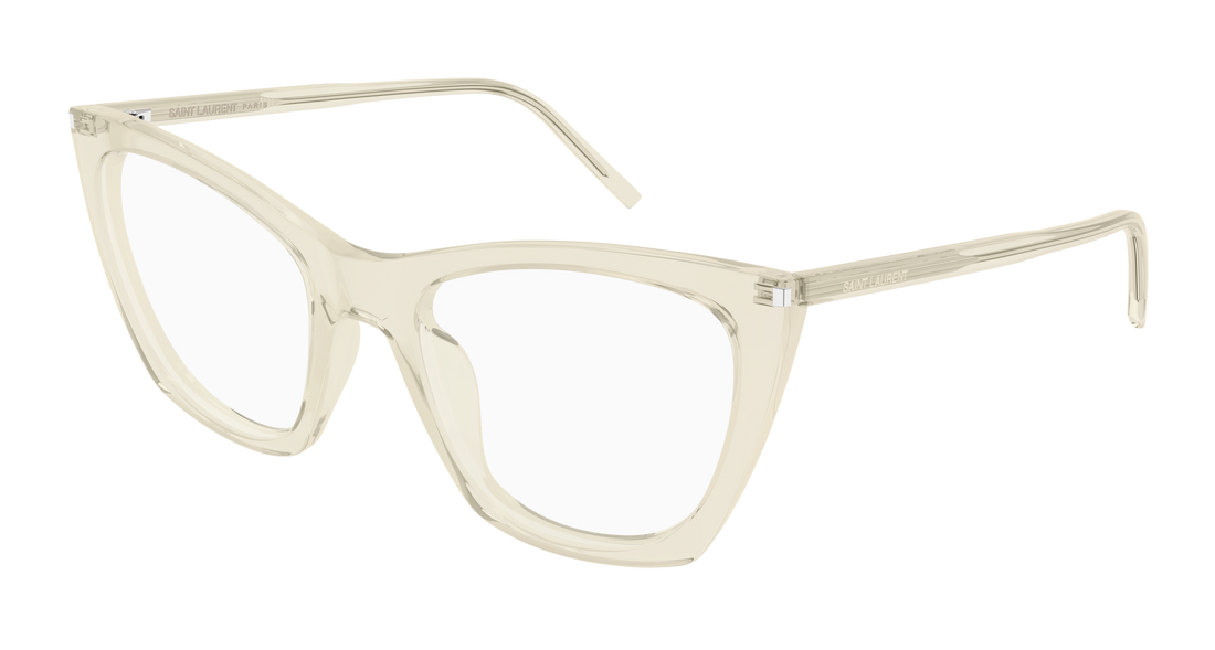 Óculos graduados saint laurent sl 214 kate thin opt 007 amarillo cat eye femenino tamanho 55mm - Vista principal