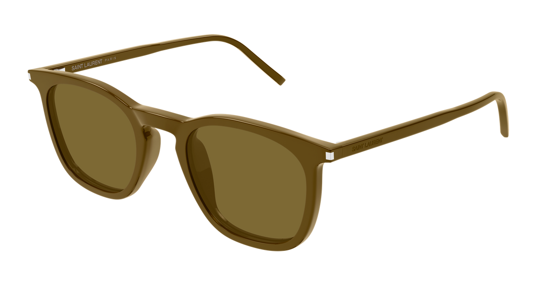 Óculos de sol saint laurent sl 623 007 marron round/oval/panthos masculino tamanho 49mm - Vista principal