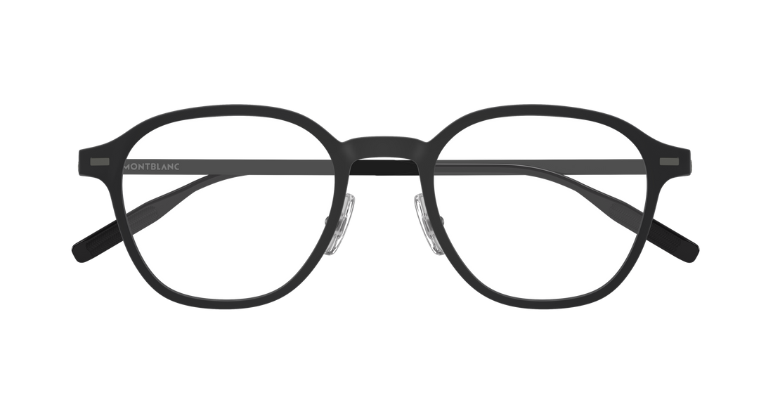Óculos graduados montblanc mb0427o 002 negro round/oval/panthos masculino tamanho 50mm - Vista de detalhe