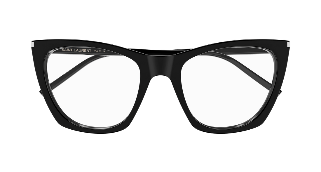 Óculos graduados saint laurent sl 214 kate thin opt 001 negro cat eye femenino tamanho 55mm - Vista de detalhe