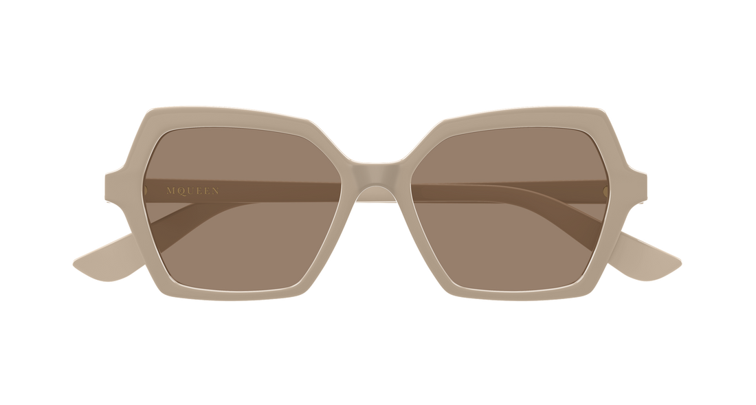 Occhiali da sole alexander mcqueen am0537s 003 beige geometric femenino taglia 54mm - Vista dettagliata