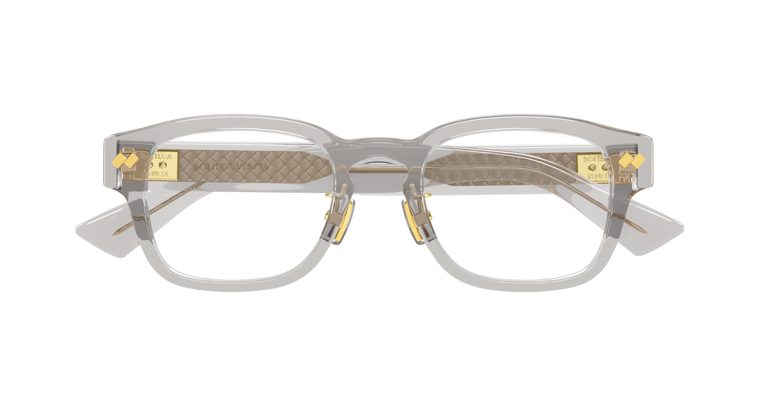 Óculos graduados bottega veneta bv1404oa 008 gris rectangular / squared masculino tamanho 53mm - Vista de detalhe