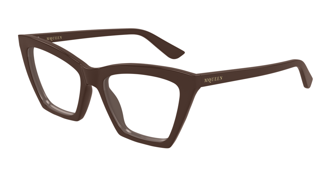 Gafas graduadas alexander mcqueen am0536o 003 marron cat eye femenino talla 54mm - Vista principal