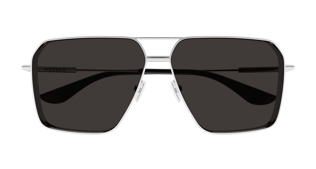 Occhiali da sole alexander mcqueen am0500s 001 plateado pilot masculino taglia 60mm - Vista dettagliata